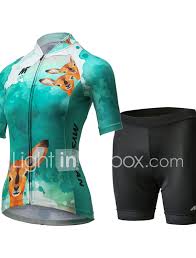 Mysenlan Womens Short Sleeve Cycling Jersey With Shorts