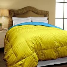Gold Blue Stripe Bed Comforter