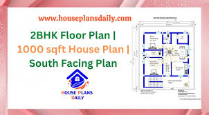 2bhk Floor Plan 1000 Sqft House Plan