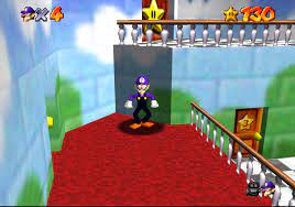 The one with the card is green yoshi and other characters can get wings to fly. Super Waluigi 64 Super Mario 64 Mods