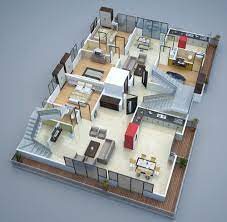 3d floor plan of apartments