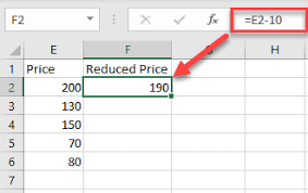 subtract multiple cells columns in