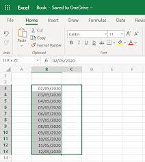 how to autofill dates in excel with