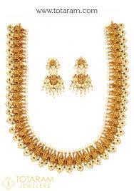 22k gold lakshmi long necklace drop