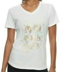 Details About Nwt Womens Tek Gear Dry Tek V Neck Tee No Days Off White M Tall