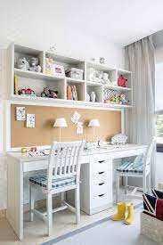In such cases, a wooden study table may be the wrong choice since it is heavy and difficult to move. 30 Casual Childrens Study Room Design Ideas For Your Kids Homeschool Room Design Kids Room Desk Study Room Design
