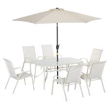Outsunny Cream White Outdoor Dining Set