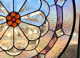 Round Iridescent Stained Glass Window