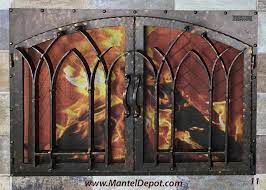 Hand Forged Iron Fireplace Doors Fd011