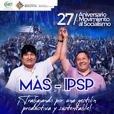 ABT Bolivia - La #ABT, saluda el 27 aniversario del Movimiento Al Socialismo,  Instrumento Político por la Soberanía de los Pueblos, #MAS-IPSP.  ¡Trabajando por una gestión productiva y sustentable! #MMAyA #ABTnoPara |  Facebook