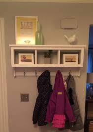 Wall Hanging Cubby Shelf With Hooks