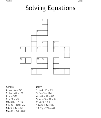 Solving One Step Equations Crossword