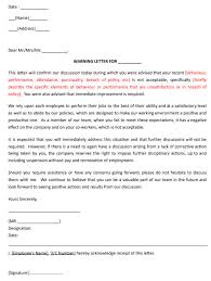 professional warning letter to employee