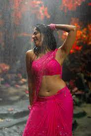 Beauty Galore HD : Anushka Shetty Bold in Pink Saree Dancing In The Rain  Navel and Armpit