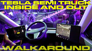 tesla semi truck detailed interior and
