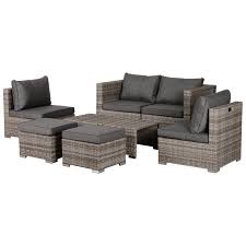 Outsunny 6 Seater Sofa Coffee Table