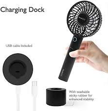 Geek Aire 2600mA Power Bank Fan, Rechargeable Mini Personal Handheld Fan,  Lithium-ion Battery, Charging Dock, 5 Speed Settings, Cordless, for  Household Office Traveling Outdoor, Charcoal Black : Home & Kitchen -  Amazon.com