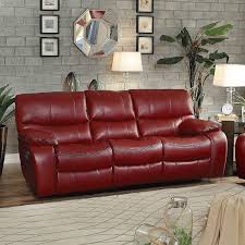 Pecos Double Reclining Sofa Red By