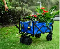 foldable garden trolley beach cart