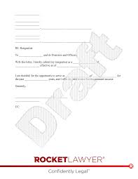 free resignation of director template