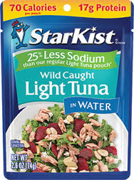 less sodium starkist tuna pouches