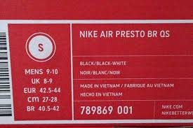 Sizing Info For The Nike Air Presto Sneakernews Com