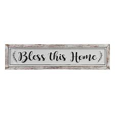 Bless This Home Metal Wall Sign 27x6