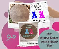 hopping into a diy round easter sign