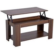 Small table can be nested completely underneath. Homcom Modern Lift Up Top Coffee Table Desk Hidden Storage Bottom Shelf 100w X 50d X 63h Cm Buy Online In Montenegro At Montenegro Desertcart Com Productid 91446780