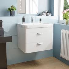 Drawer White Wall Hung Vanity Cabinet