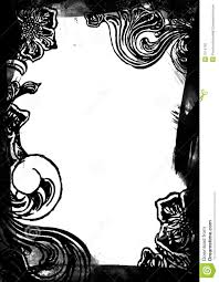 Black And White Floral Border Stock Illustration Illustration Of