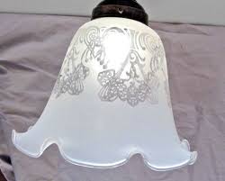 Etched Lamp Glass Shade Fixture