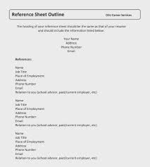 References List Template For Resume And Sample Reference