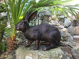 Solid Bronze Rabbit Sculpture Ornament