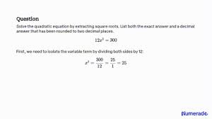 Solved Solve The Quadratic Equation By
