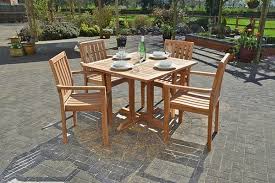 Square Wood Patio Dining Table For 4