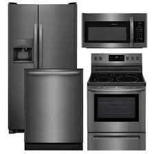 Skip to main search results. Frigidaire Fri 4 Piece Kitchen Package Black Stainless Steel Appliances Stainless Steel Appliance Package Stainless Steel French Door Refrigerator