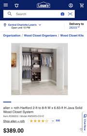 roth closet system closet organisers