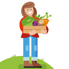 Farmer with vegetables | Vegetable cartoon, Greeting poster, Animation