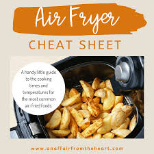 air fryer cheat sheet free printable