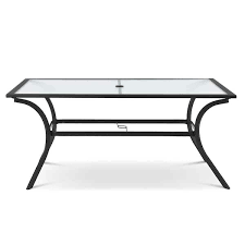 Metal Glass Outdoor Dining Table