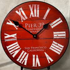 Pier 39 Red Wall Clock 8 Sizes To