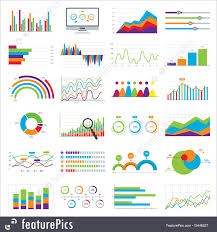 Illustration Of Business Data Market Charts Diagrams And Graphs