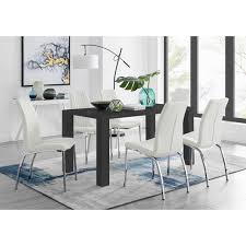 chowchilla 6 black dining table and 6
