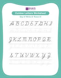 cursive capital letters worksheet