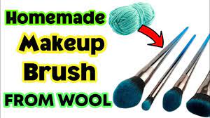 homemade makeup brush from wool