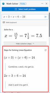 Math Solver In Microsoft Edge Browser