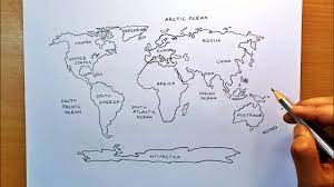 how to draw world map easily step by