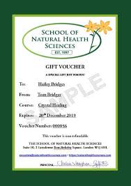 Gift Voucher School Of Natural Health Sciences