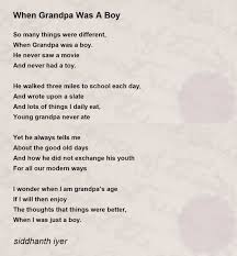 when grandpa was a boy poem